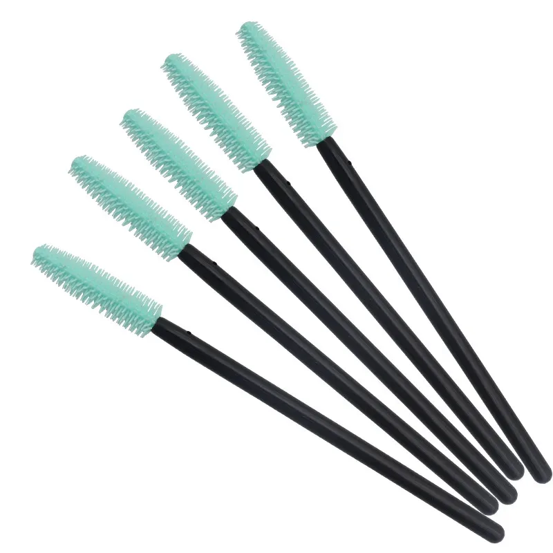 HOT 50 pcs Disposable Silicone Eyelashes Brushes Mascara Stick Applicator Eye Lash Makeup Brush Eyelash Extension Makeup Tools