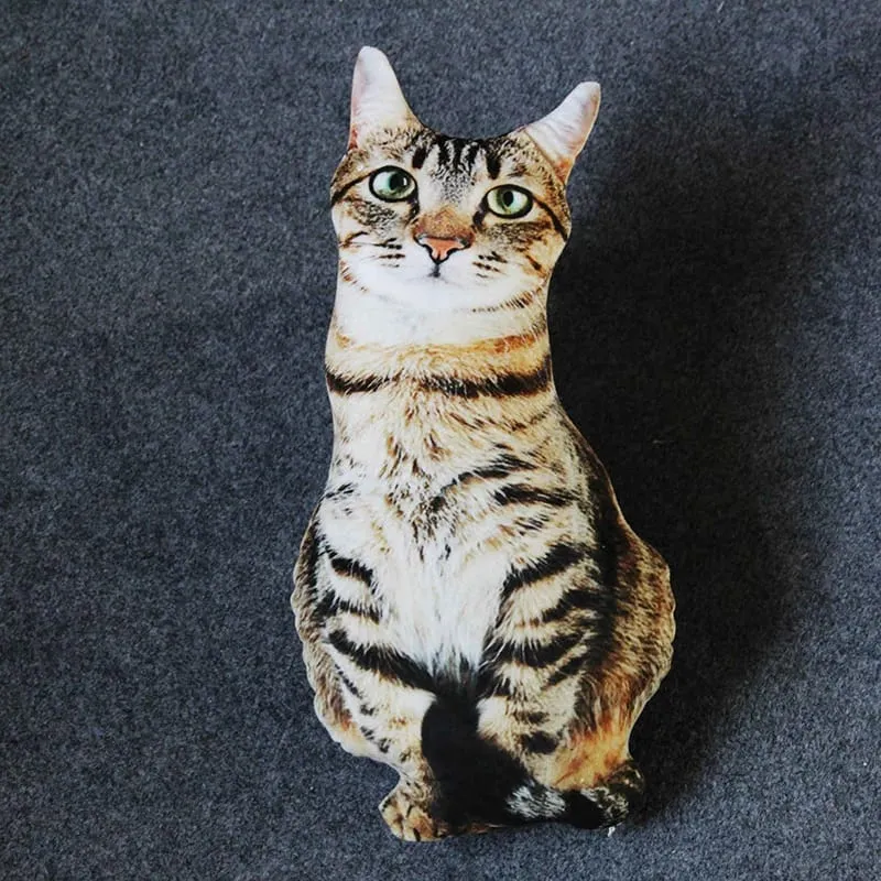 50cm Lifelike Plush Cat Pillow Stuffed 3D Print Animal Cat Throw Pillow Home Decoration Gift for Car People