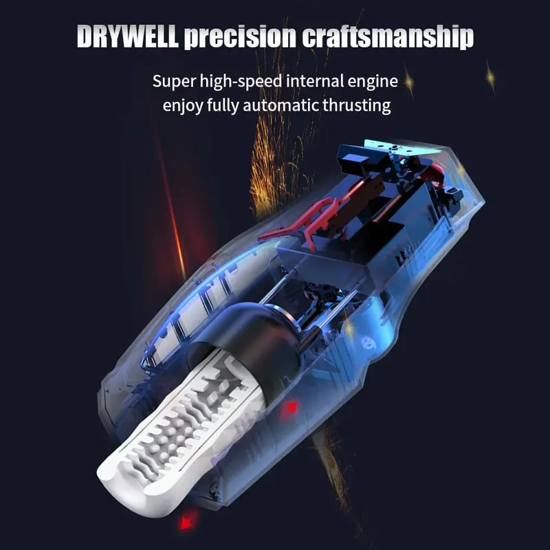 DRY WELL Automatic Thrusting Male Masturbator Pusher Speed Control Realistic Vagina HIFI Bluetooth Speaker Sex Toys for Men