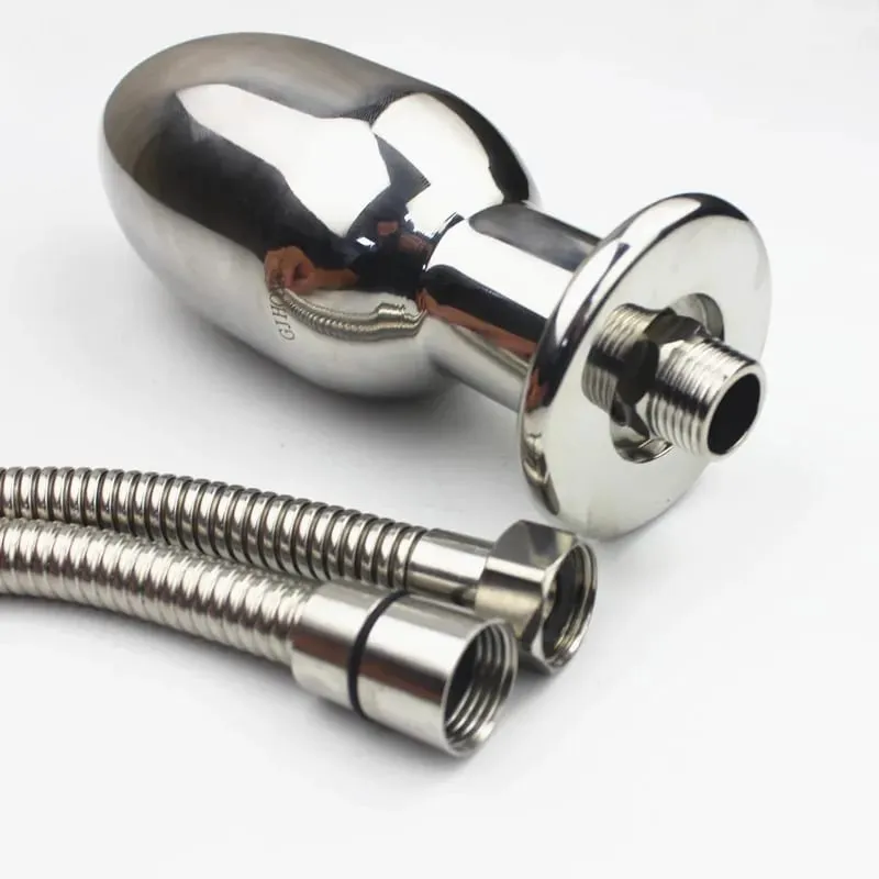 8 tamanhos novo ânus enemator aço inoxidável anal vibrador plug limpador intestinal com tubo de chuveiro brinquedos sexuais anal para casais HH8-86 — image 6