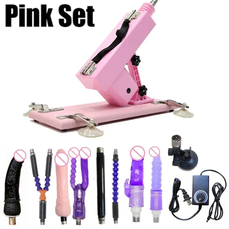 Máquina sexual vibartor automática, motor forte, com acessórios de vibrador, arma ajustável, máquina de amor, brinquedos sexuais para homens, mulheres, jogo adulto