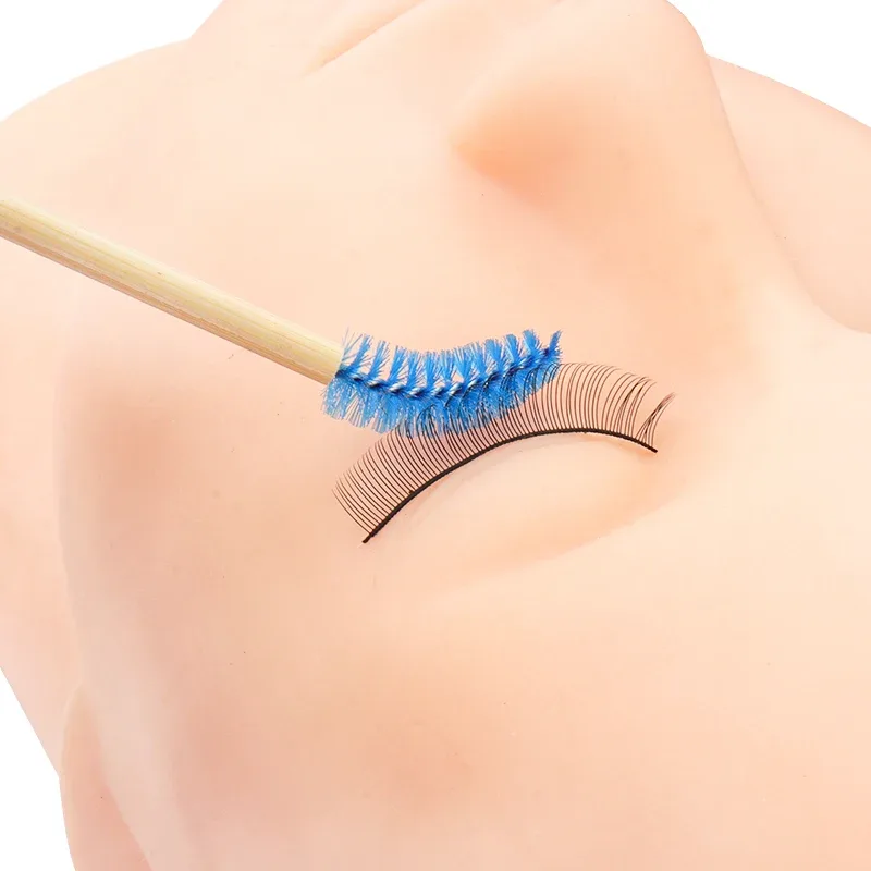 Pincéis descartáveis ​​para cílios, 50 peças, alça de bambu, extensão de cílios, aplicador de rímel, ferramentas de maquiagem feminina