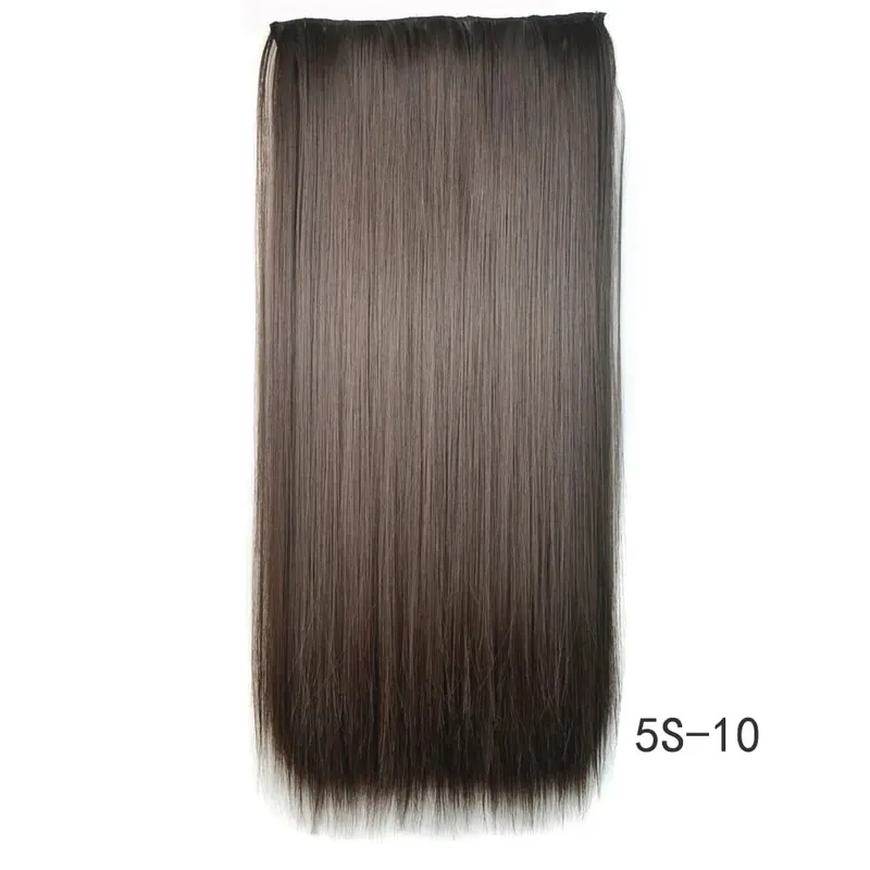 Synthetic Natural Synthetic Hair Extensions 5 Clip In Artificial Fake Ombre Blonde Brown Black Pink Straight False Hair Piece