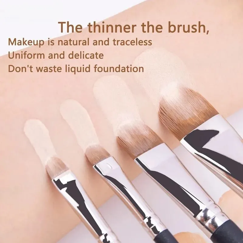 Pincel de maquiagem corretivo ultrafino, 4 tipos de tamanhos atualizado, base líquida profissional, creme corretivo, ferramenta de maquiagem