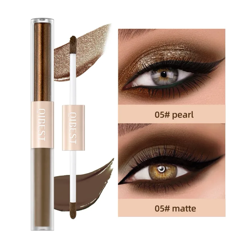 Dupla extremidade glitter fosco sombra de olho vara lápis sombra maquiagem à prova dwaterproof água bicolor shimmer cosméticos beleza maquiagem ferramenta
