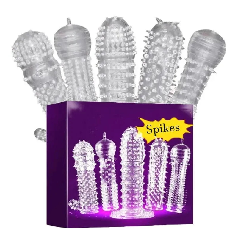 Anel peniano com espinho grande, bainha reutilizável para pênis, manga para ejaculação, atraso no tempo de estimulação, manga para pênis, brinquedos sexuais para homens — image 2