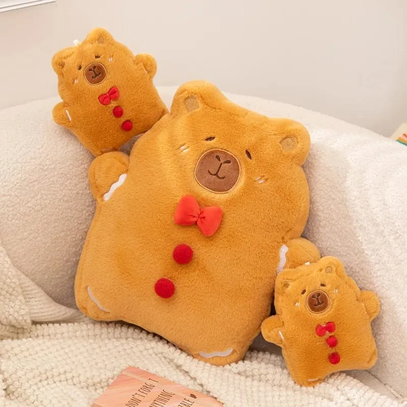 Almohada navideña Capybara, pan de jengibre, tiro relleno, sofá de felpa, respaldo, decoración para la habitación del hogar — image 3