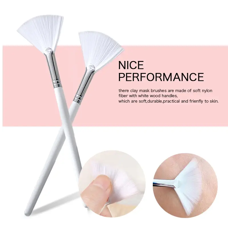 1/3pcs Fan Shape Foundation Makeup Brushes Multifunctional Facial Mask Brush Essential Oil Women Beauty Makeup Tools Brush — image 1