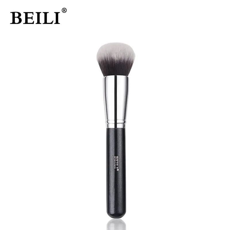 Pincel de maquiagem para base preta, creme para base, polimento, pincel grande para base, cabelo sintético, ferramenta de maquiagem facial