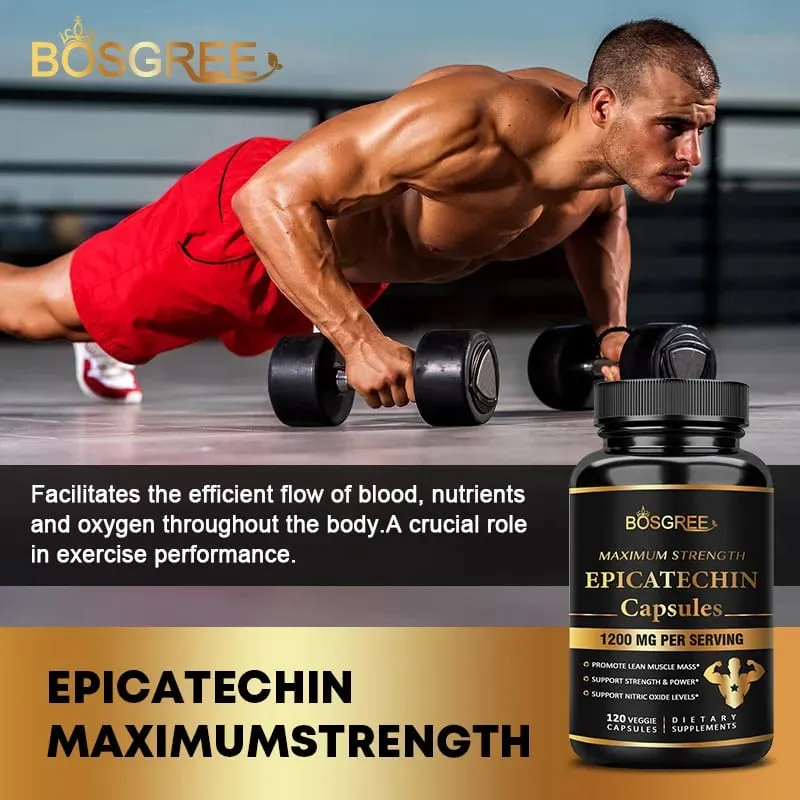 Cápsulas de epicatequina - Síntese de Proteínas, Capacidade Atlética, Força e Suporte Muscular Magro - Suplementos Inibidores de Carnosina