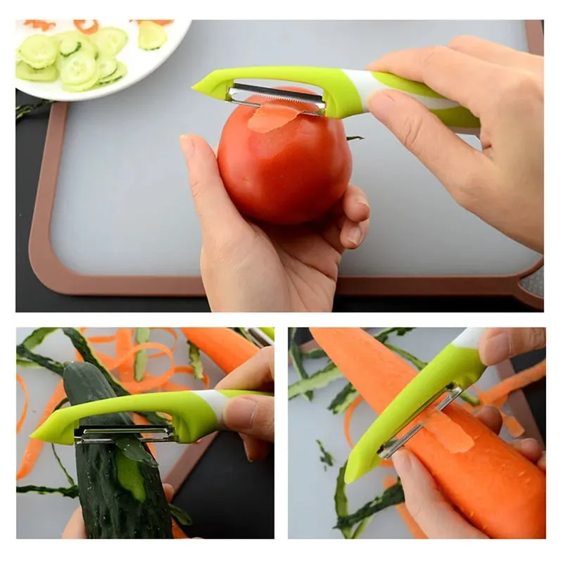 Descascador de vegetais e frutas adequado para cozinha, frutas, vegetais e descascador de batatas, cabo ergonômico antiderrapante e lâmina afiada.