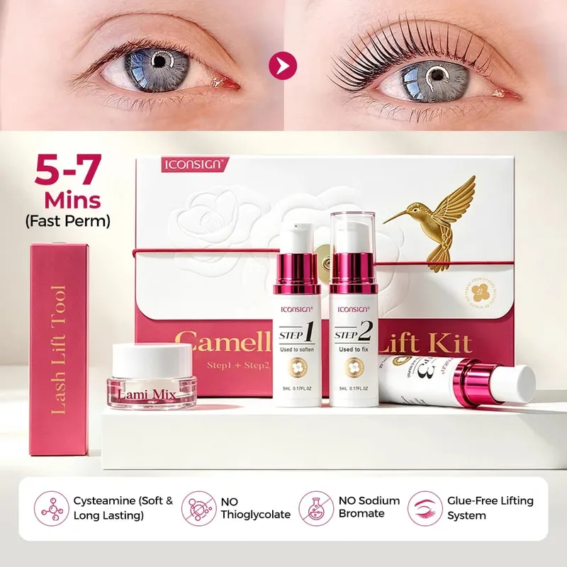 Korean Glue-free Fast Lash Lift System Camellia Eyebrow Lamination Lashes Lifting Perm Makeup Cosmetics Full Kit