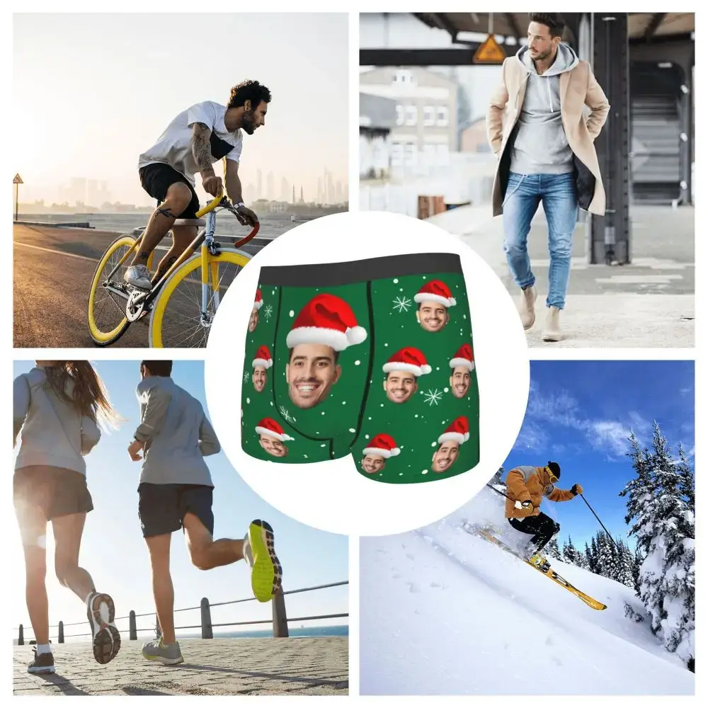 Christmas Gift Custom Face Boxers Men Gift Personalized Photo Underwear Design Birthday Boxer Briefs for Boyfriend Husband