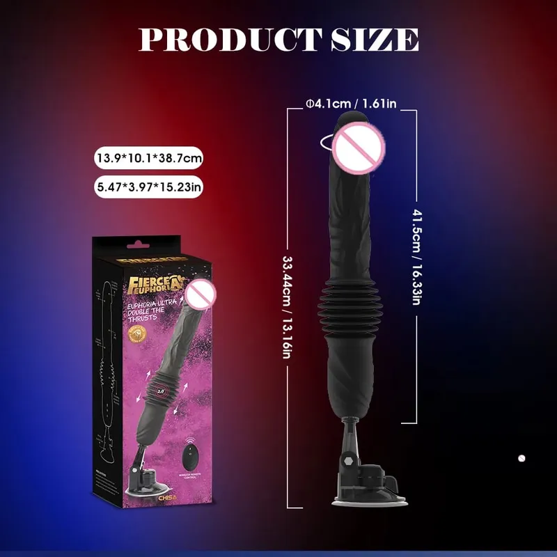 Remote Control King Thrusting Dildo 5cm+1.5cm Dual Expansion Distance 7 Poweful Vibrations Sex Toy Dildo Vibrator for Woman 18