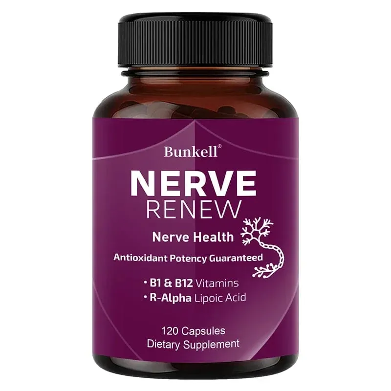 Suplementos de suporte nervoso - Suporta função nervosa saudável, circulação sanguínea, antioxidante 120 cápsulas