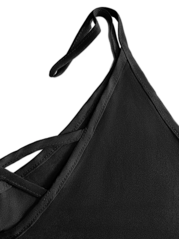 Vestido maxi cor pura com decote em V assimétrico bainha plus size malha alça espaguete conforto macio sem esforço chique casual para todas as estações vestido longo leve sólido fluido sem mangas para mulheres curvilíneas