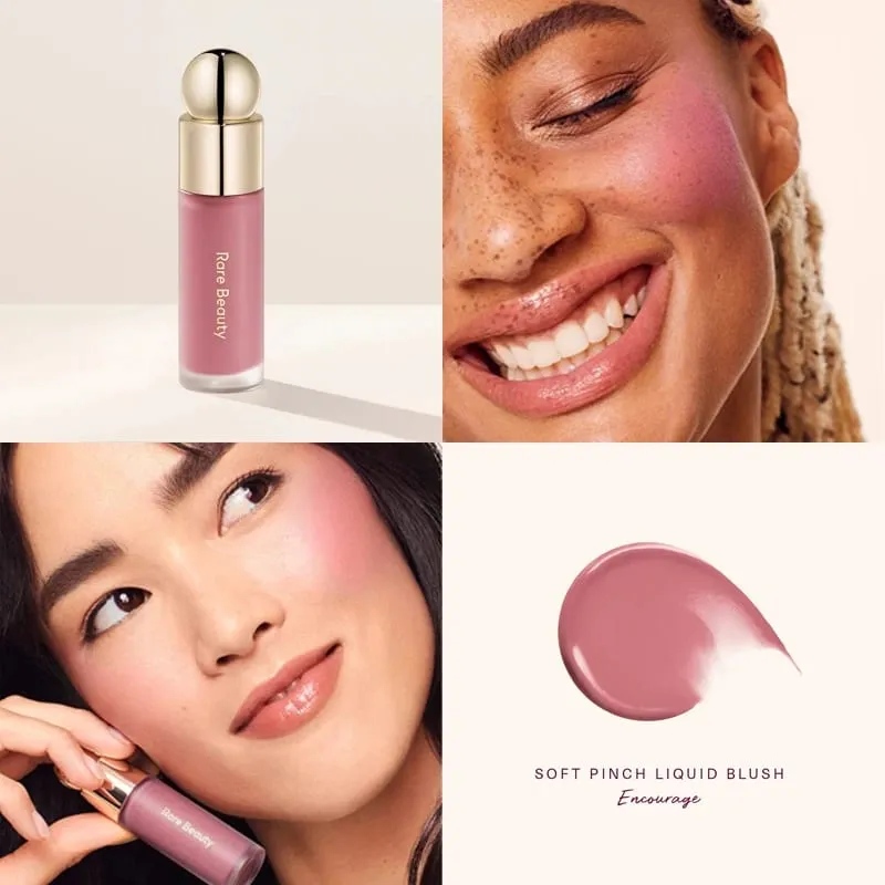 Rare Beauty Liquid Blush Silky and Glides On Smoothly Nature Long Lasting Plump Happy Hope Delight Stained Lipstick Gloss Makeup