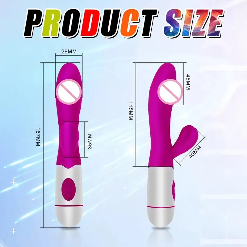Coelho realista vibrador duplo vibrador g-ponto estimulação do clitóris massageador poderoso vibratório vagina masturbador brinquedo sexual feminino