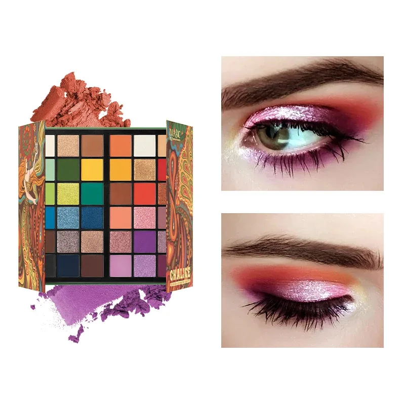 36 colors makeup eyeshadow palette matte pearlescent glitter eyeshadow palette metallic gloss nude eye pigment cosmetics