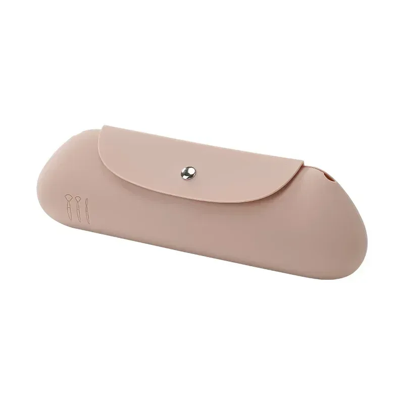 Suporte de escova de maquiagem de viagem silicone escovas cosméticos saco de armazenamento portátil beleza esponja caso organizador de maquiagem para viajar