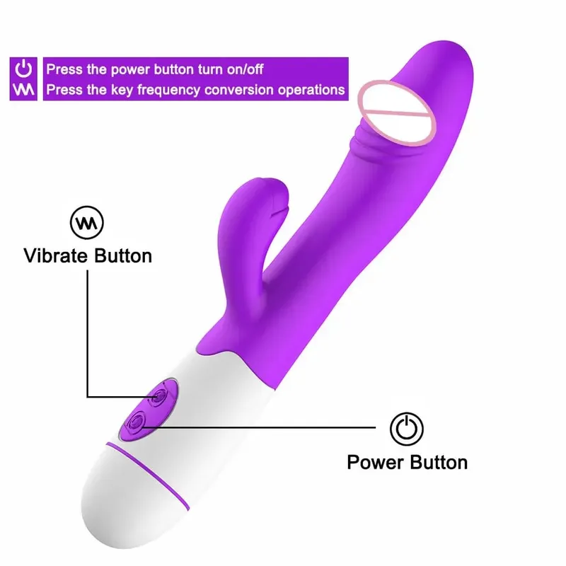 Vibrador coelho para mulheres, 30 velocidades, recarregável, ponto g, estimulador de clitóris, vagina, masturbador feminino, brinquedos sexuais para aldult