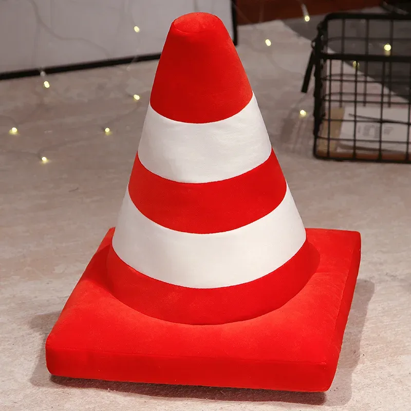 Roadblock Cushion Stuffed Soft Lifelike Plush Traffic Cone Road Construction Cone Pillow Kids Toys Home Decoration — image 10