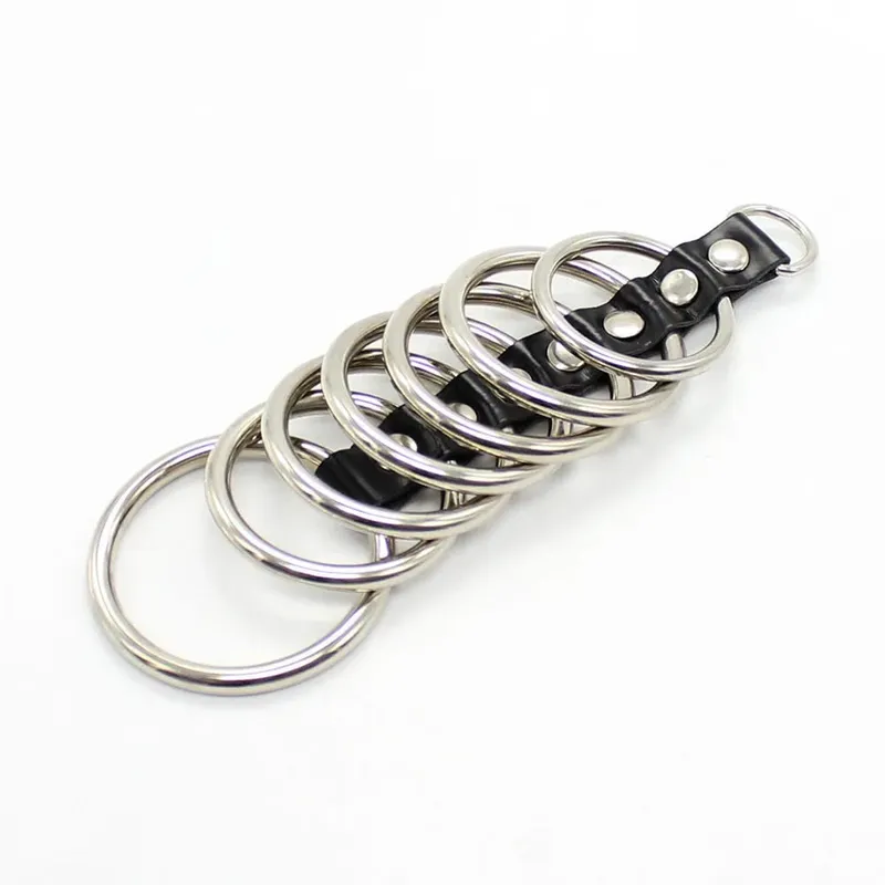 8Rings cock ring delay penis holder steel Fetish extender Ejacu Cage Bondage Impotence Erection Aid Sex aid Erectile Dysfunction
