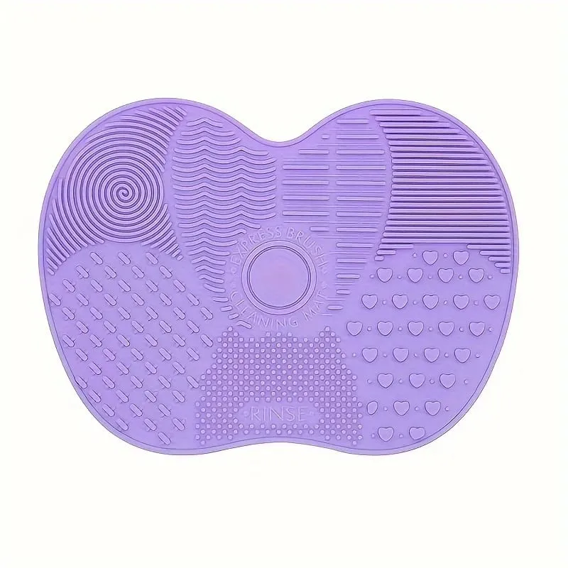 Esteira de limpeza de pincel de maquiagem em forma de maçã de silicone com ventosa limpa profundamente pincéis de maquiagem, tornando os pincéis fofos e macios