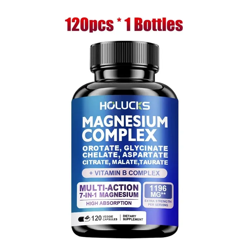 Cápsulas de complexo de magnésio com vitamina B6 apoiam o sono, osso, coração, saúde, alívio do estresse, músculos, nervos fortes, metabolismo