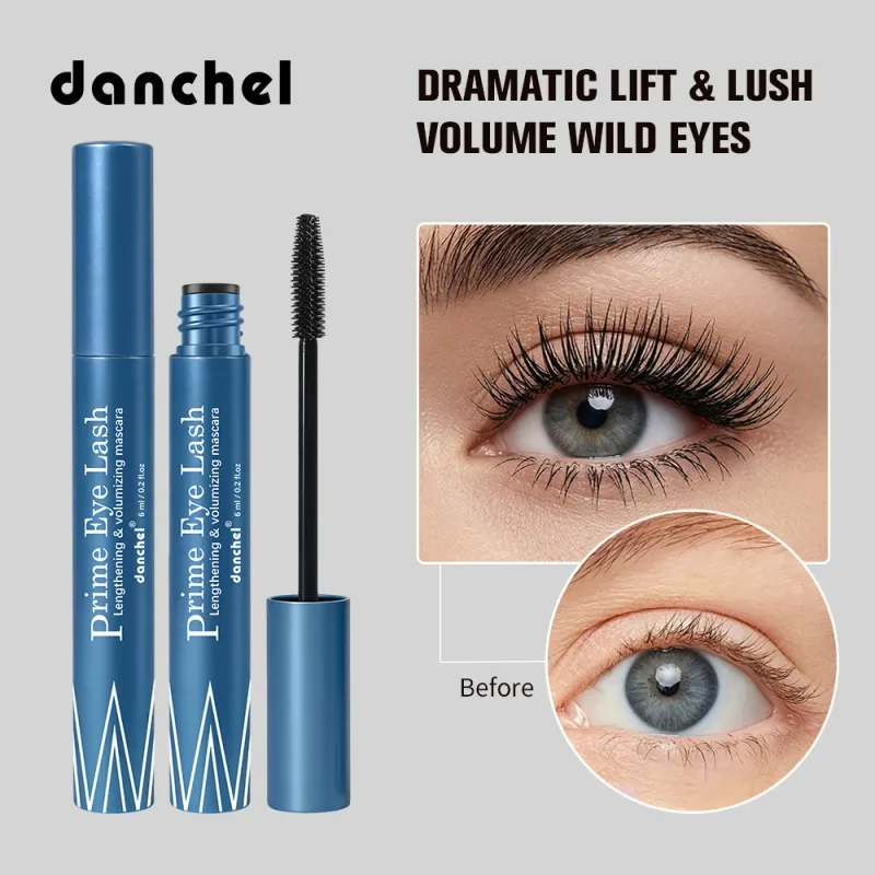 Rímel para alongamento e volume, resistente à água, de longa duração, nutritivo, fortalecedor, acabamento natural brilhante, maquiagem para os olhos