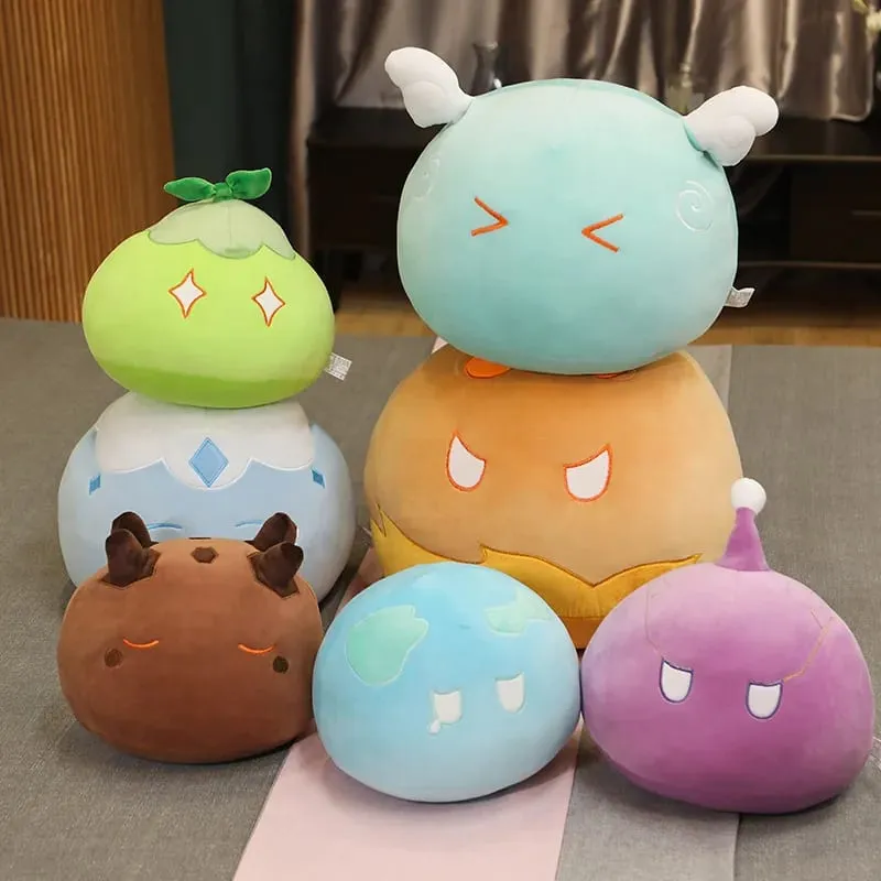새로운 10cm 애니메이션 프로젝트 귀여운 Genshin 충격 점액 플러시 베개 완구 Kawaii 만화 애니메이션 베개 완구 어린이를위한 생일 크리스마스 선물