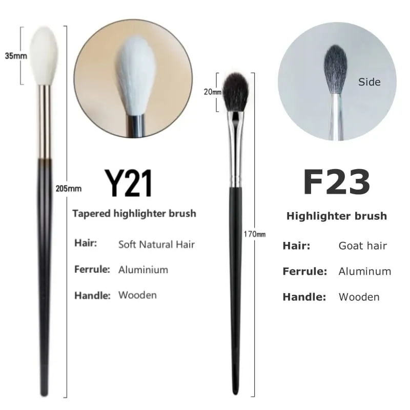 Pincéis de maquiagem cônicos, iluminador, cabelo de cabra natural, alta qualidade, liquidificador facial, ferramentas de pincel de maquiagem