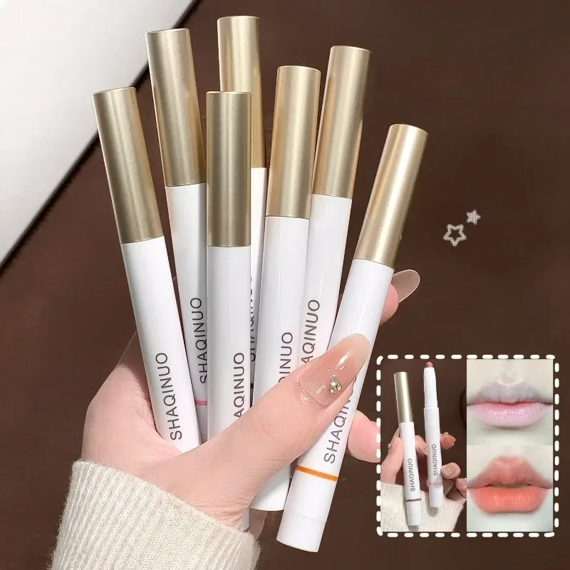 Lápis delineador labial fosco, à prova d'água, multiuso, suave, veludo, contorno labial, caneta modeladora, contorno labial rechonchudo, maquiagem duradoura