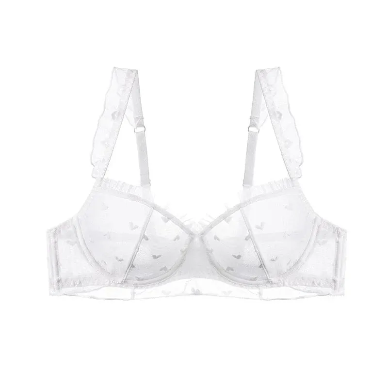 2025 verão minimizador sutiã ultra-fino sem fio sem esponja renda bralette puro sensual suporte grande busto puro conforto