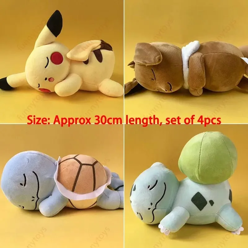 Travesseiro de pelúcia Pokémon para posição de dormir Leafeon Espeon Sylveon Furret Cubone Scorbunny Bulbasaur Squirtle Almofada de pelúcia macia