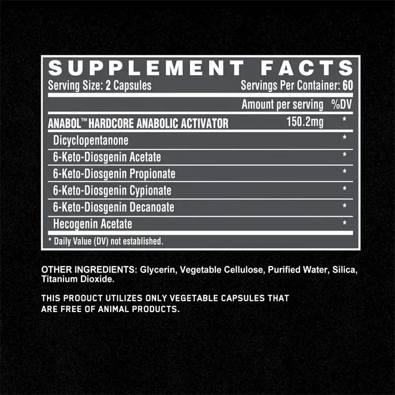 Anabol Hardcore Supplement - Helps Build Lean Firm High-quality Muscle Promoting Muscle Growth Recovery & Strength Enhancement