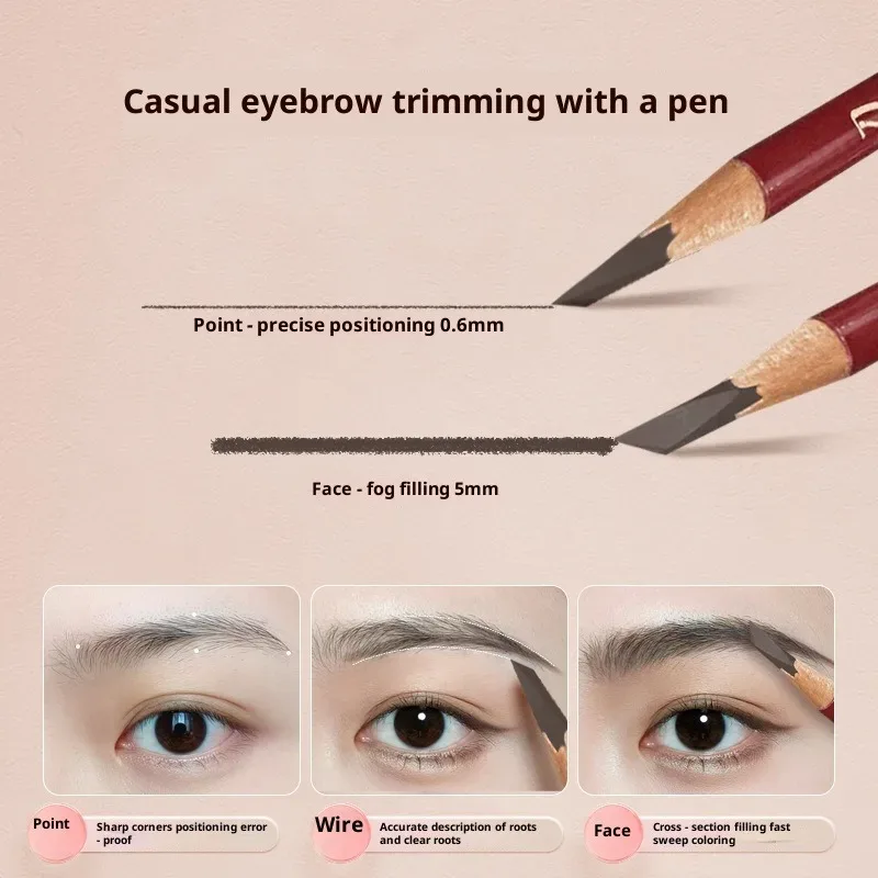 Lápis de sobrancelha de precisão Hard Core - Cria sobrancelhas selvagens naturais com efeito microblading à prova d'água e de longa duração
