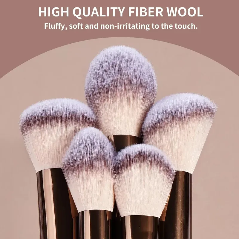 Conjunto de pincéis de maquiagem com 13 peças, kit completo de base, pó, blush, sombra, sobrancelha, iluminador, corretivo, pincel labial com maquiagem