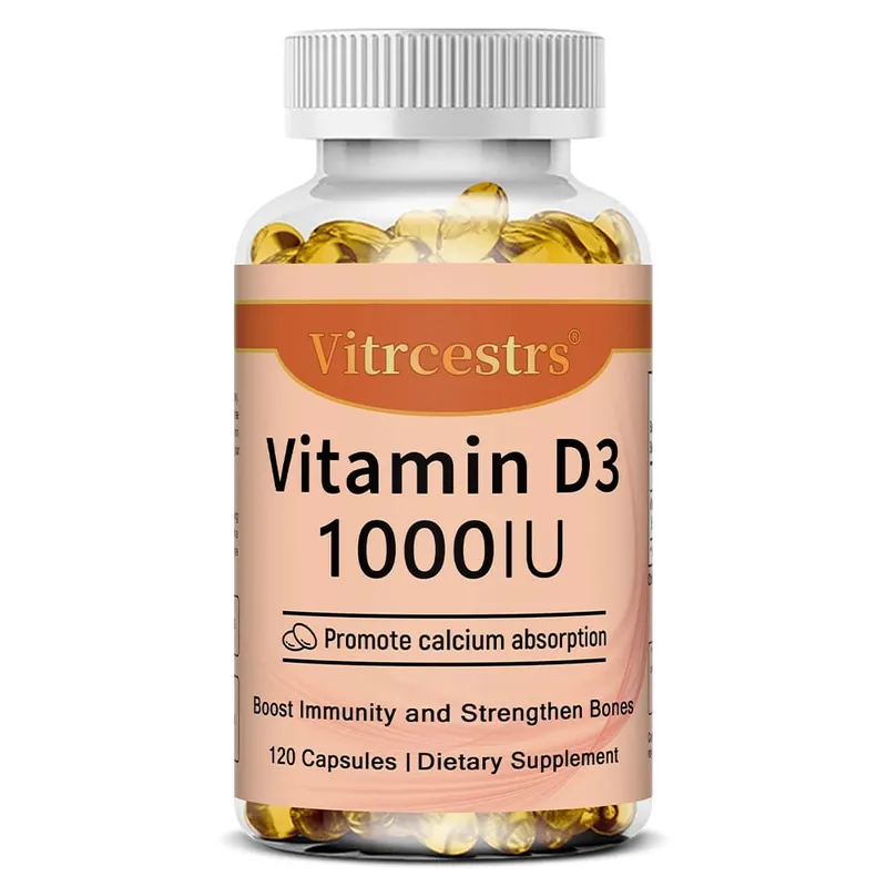 Vitamina D3 1000iu para suporte imunológico, função muscular saudável e saúde óssea - 120 cápsulas vegetais sem glúten sem OGM — image 8