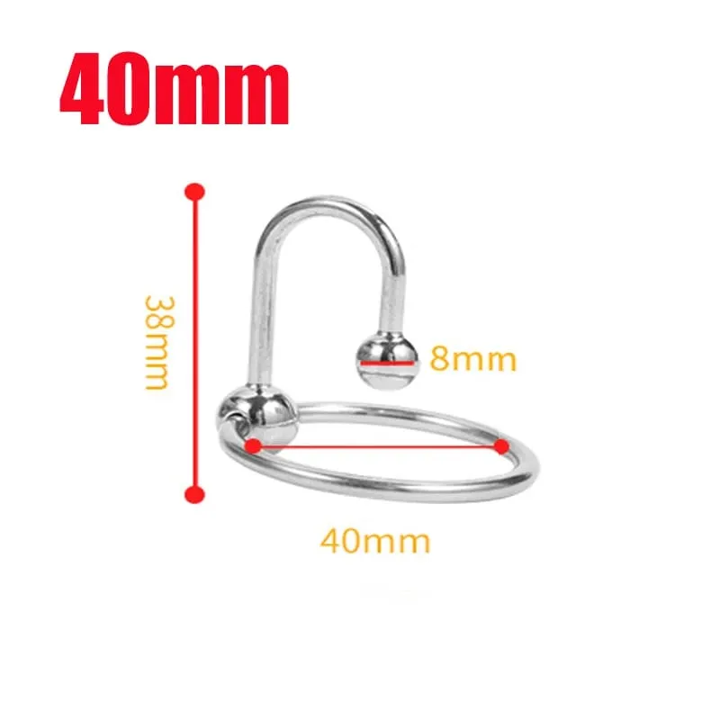 Sm dilatador uretral anel peniano, anel peniano retardador de ejaculação em aço inoxidável, bloqueio de atraso de contas de metal, plug fino de pênis, brinquedo sexual para homens