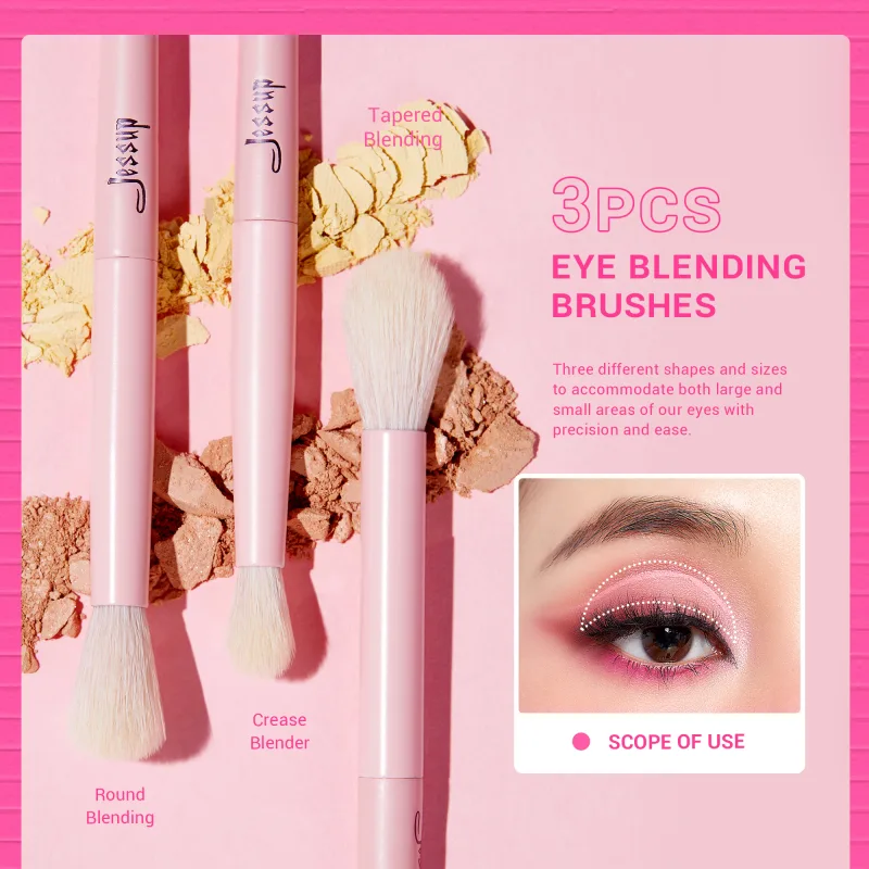 Jessup Eyeshadow Brush Set Pink Eye Makeup Brushes Concealer Brush Premium Vegan Eyeshadow liner Blending Brush for Makeup T496