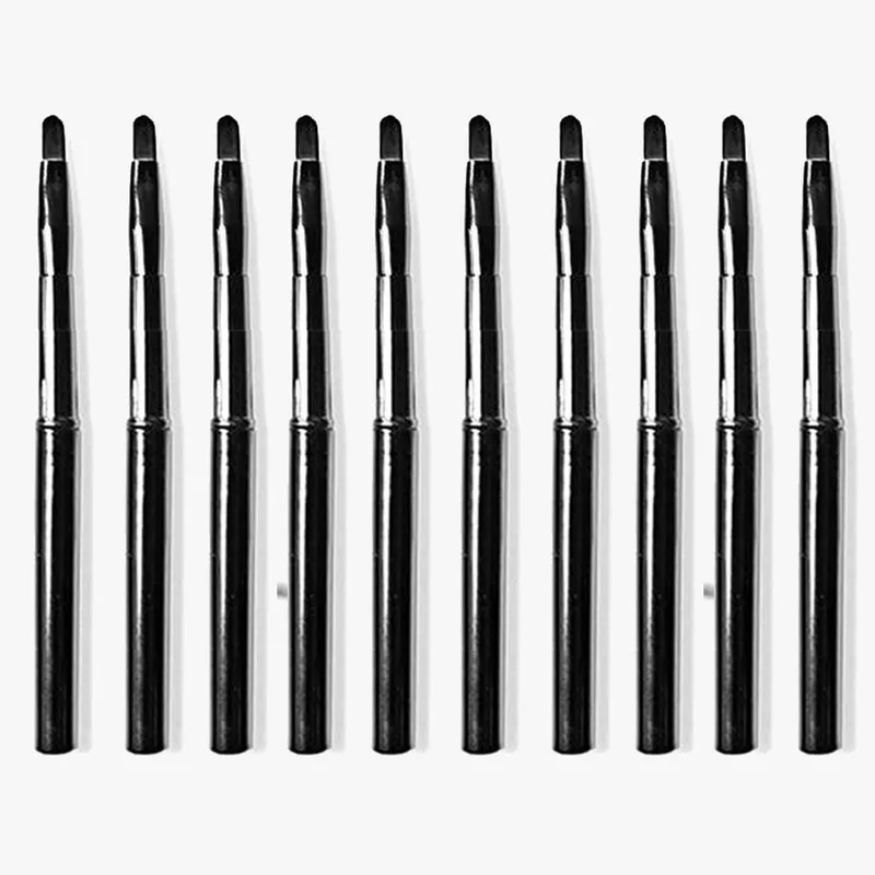 Pincéis de maquiagem para lábios, pincéis pretos com tampa, batom retrátil, viagem, portátil, escova labial, brilho, maquiagem