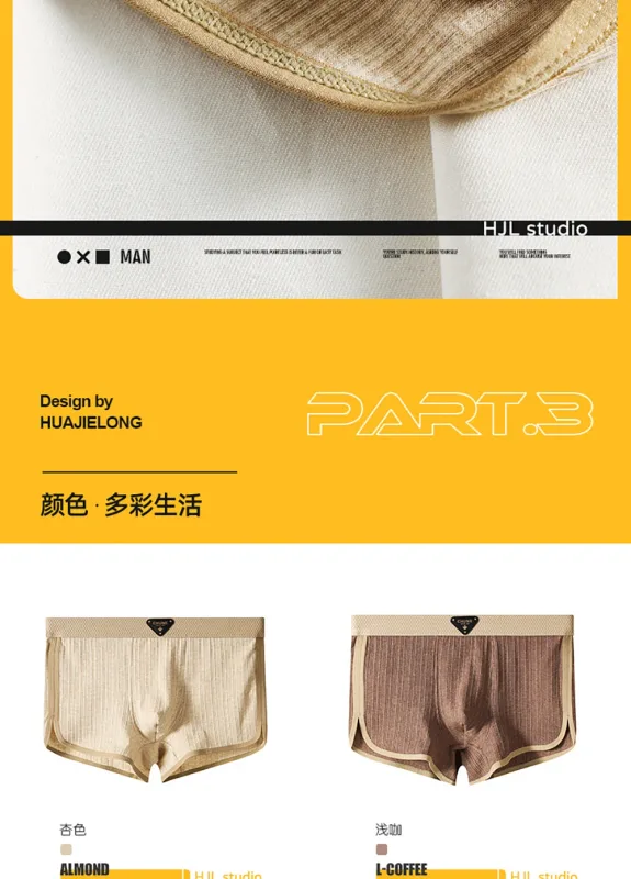 3PCS/Pack 100% Cotton Solid Striped Men's Panties For 40-100kg Breathable Mesh Crotch Underpants High Elastic Waistband Boxers