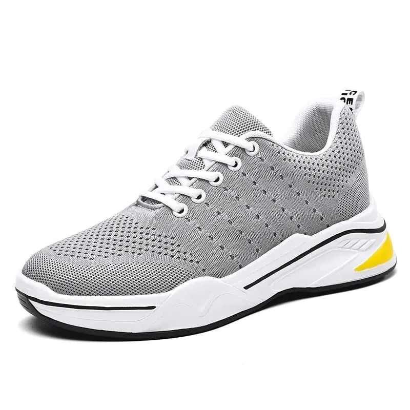 Sapatos de aumento invisível para homens 8cm material de malha respirável sapatos esportivos indoor sapatos casuais