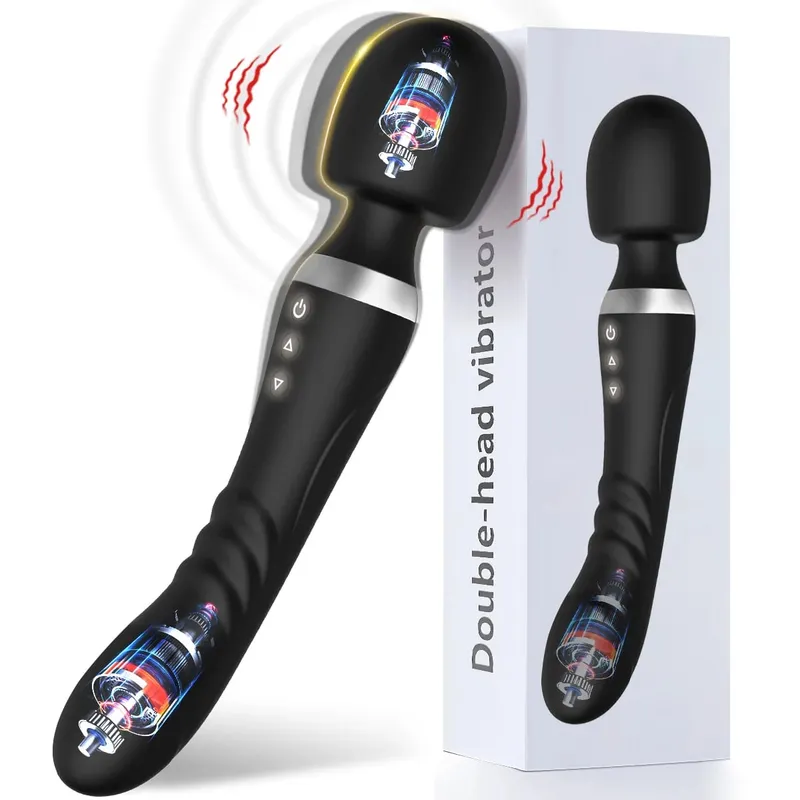 Vibrador av poderoso 2 em 1, varinha para mulheres, 10 modos, estimulador de clitóris, ponto g, massageador vaginal, brinquedos sexuais adultos para mulheres — image 8