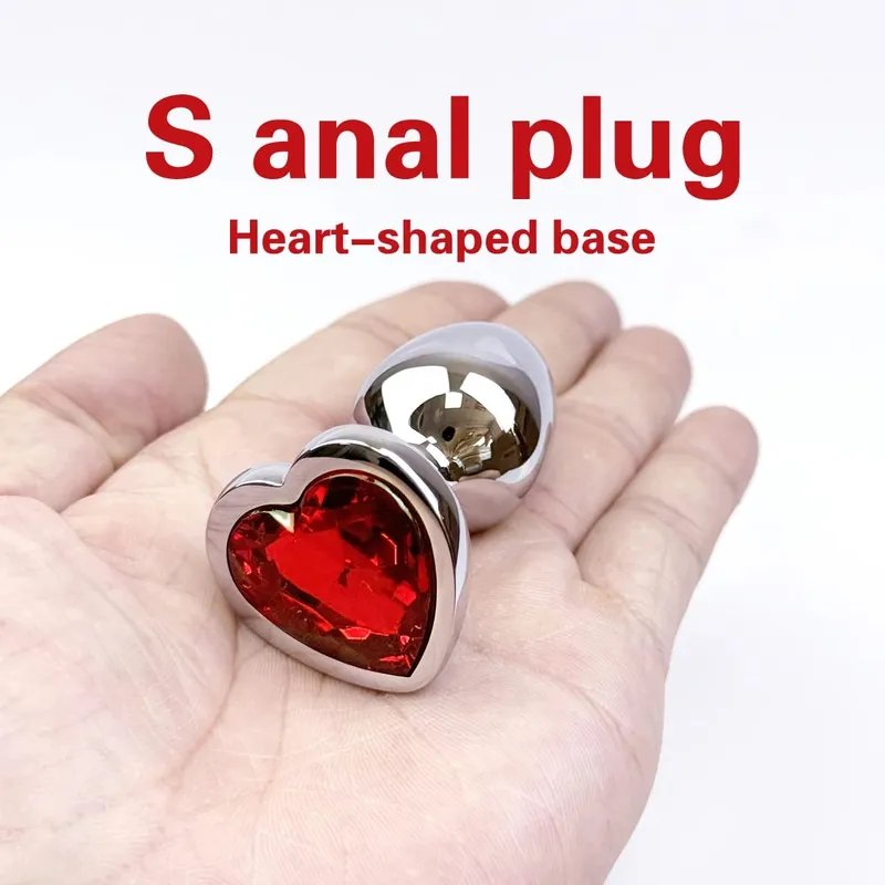 5 tamanhos coração metal cristal anal plug aço inoxidável butt plug masturbação estimulador vibradores adultos brinquedos sexuais para mulheres homens