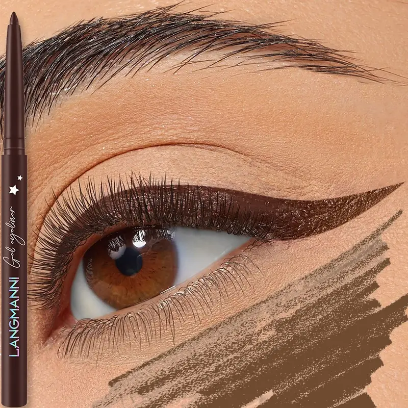 Glide-On Gel Eyeliner Pencil Ultra-Smooth Waterproof Lasting Liner for Waterline & Lash Line Fade-Resistant All-Day Wear Makeup