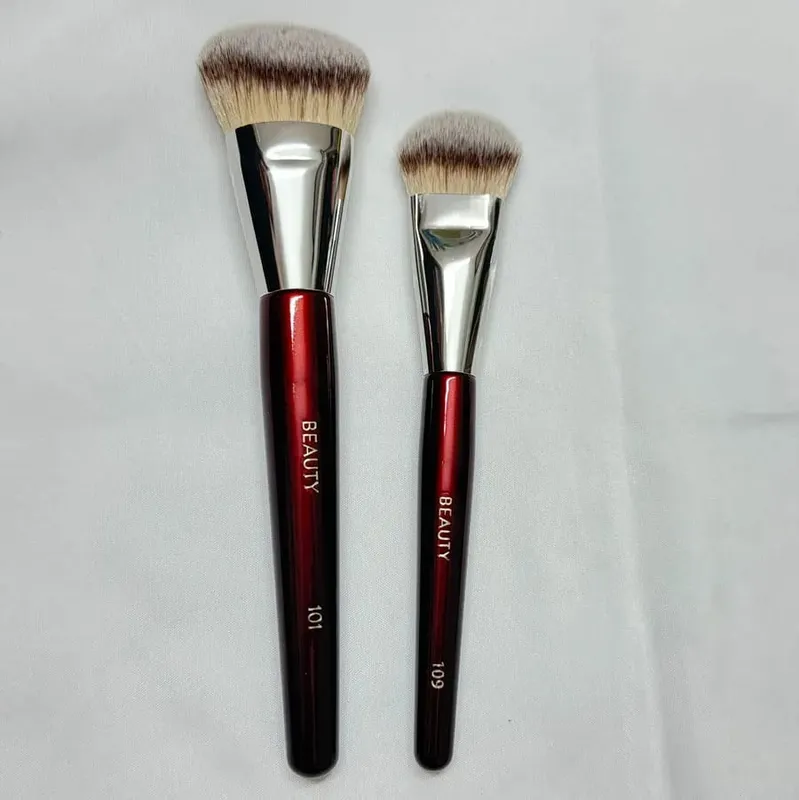 Pincéis de maquiagem para base com contornos, 1 peça, 101, base líquida, corretivo, pincel de maquiagem, cabo de madeira vermelha, ferramentas cosméticas 506 — image 7