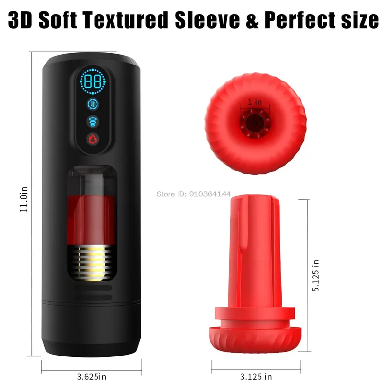 Sucção telescópica automática aquecimento masturbador masculino realista pênis bomba bolso buceta 9 máquina de sexo vibratório brinquedos sexuais para homem