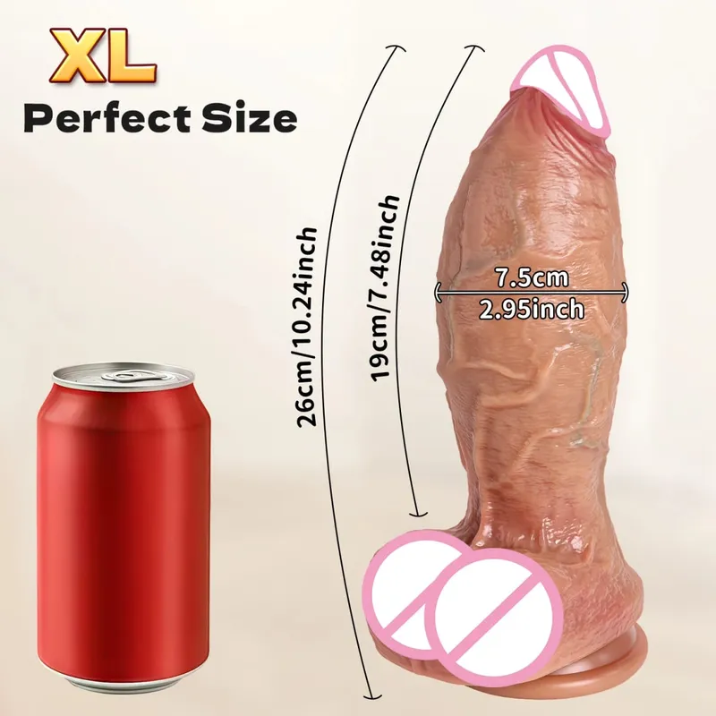Realista macio duplo silicone grande vibrador pele simulada pênis artificial masturbação vaginal ventosa grande pau mulher brinquedo sexual — image 13